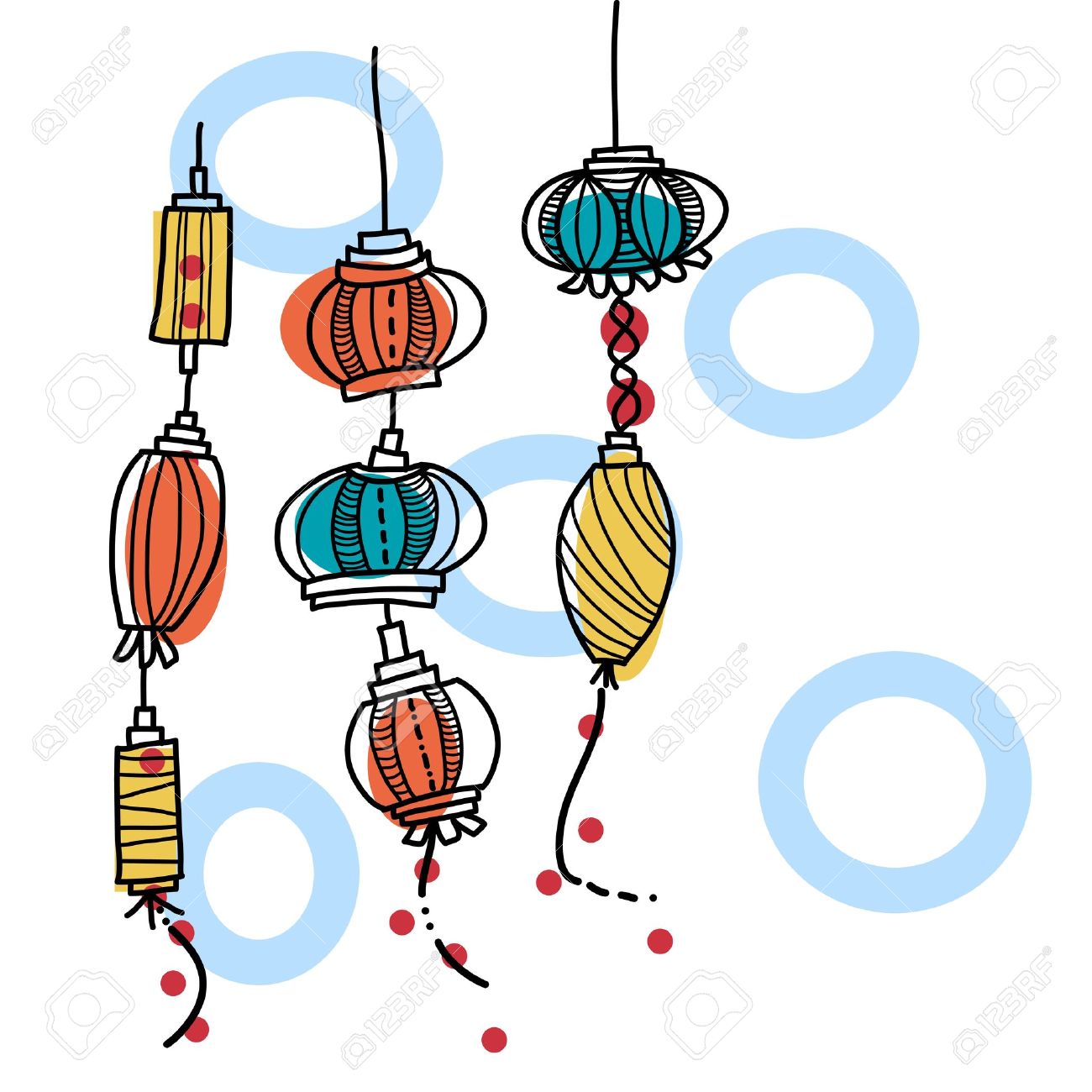 1300x1300 Hand Drawing Lantern Festival Royalty Free Cliparts, Vectors,