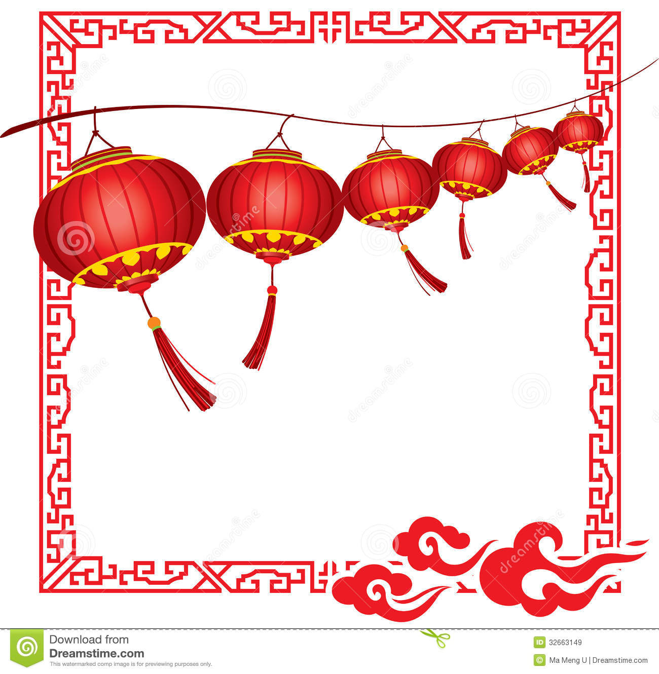 1300x1330 Lantern Clipart Chinese Border