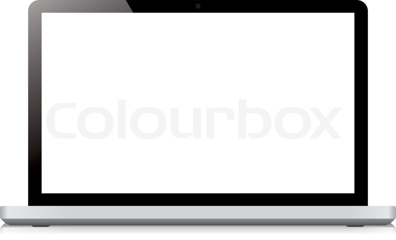 800x485 Laptop Display Screen Isolated On White Background Stock Vector