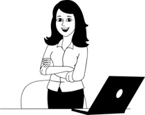 210x167 Woman Clipart Black And White