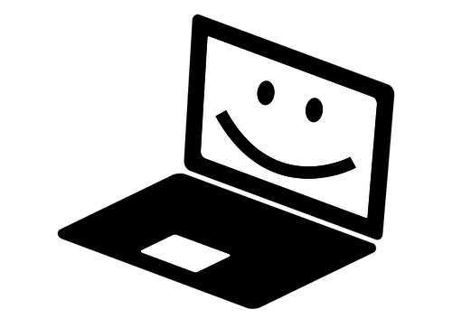 500x353 Laptop Icon With A Smile On The Screen Vector Clip Art Public
