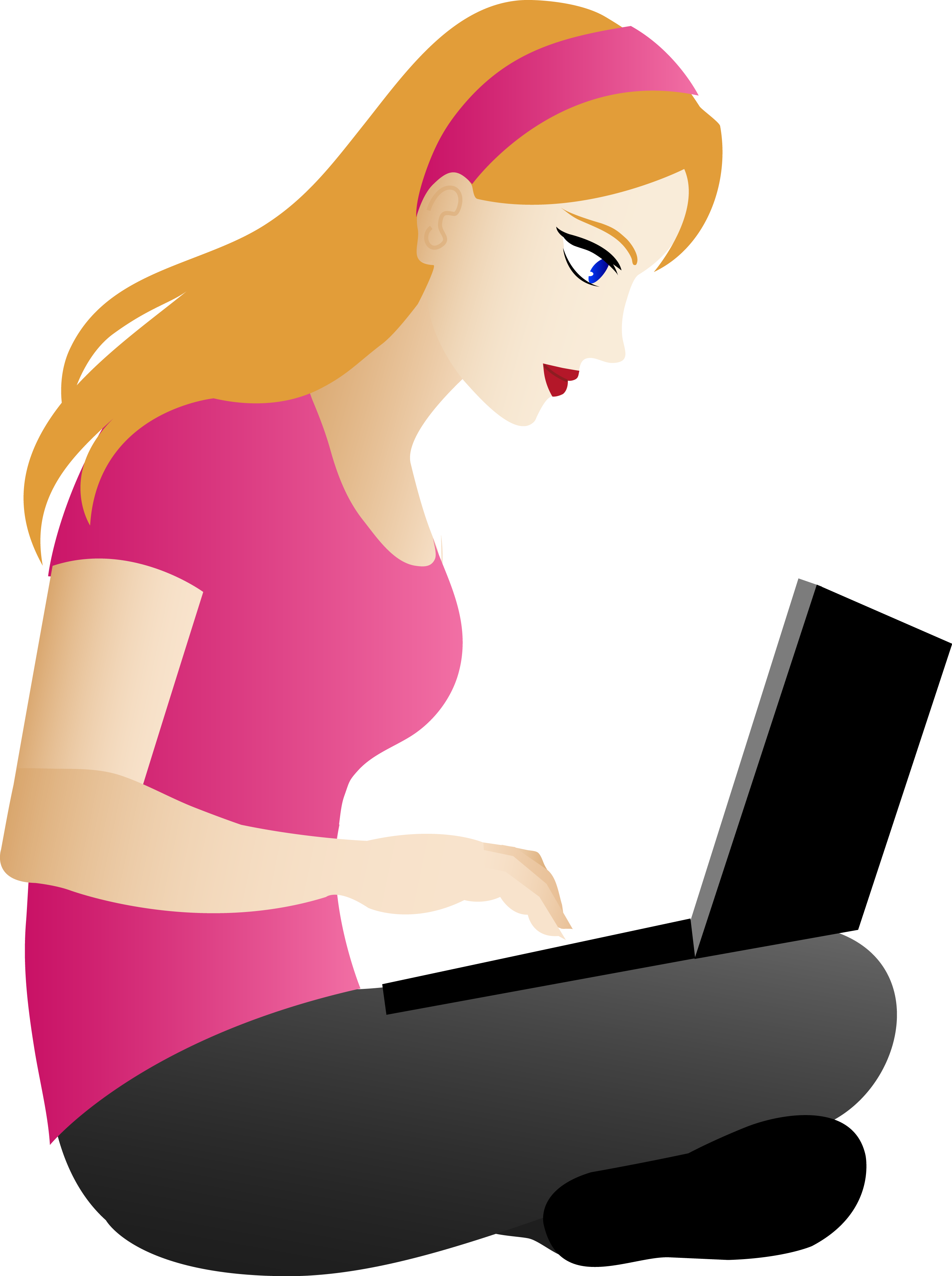 2934x3933 Blonde Girl Sitting With Laptop