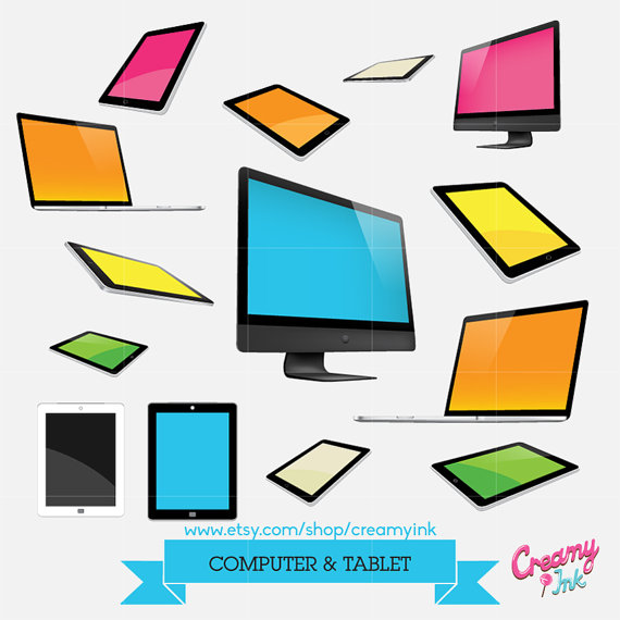 570x570 Computer Tablet Digital Vector Clip Art Laptop Ipad Electronic