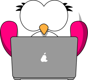 299x273 Pink Bird With Laptop Clip Art