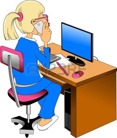 380x450 Typing On Laptop Clipart