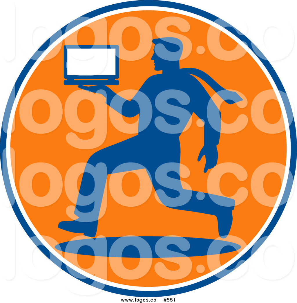 1024x1044 Royalty Free Vector Logo Of A Businessman And Laptop By Patrimonio