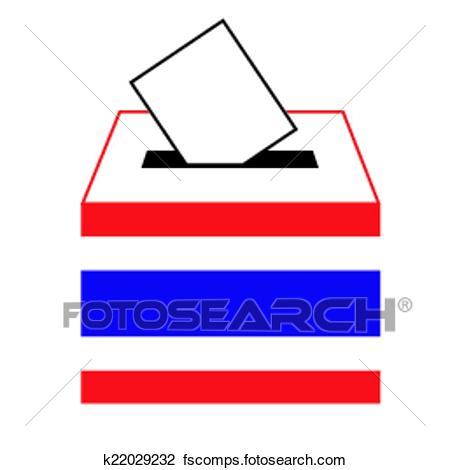 450x470 Clipart Of Vote Label In A Slot Of Box K22029232