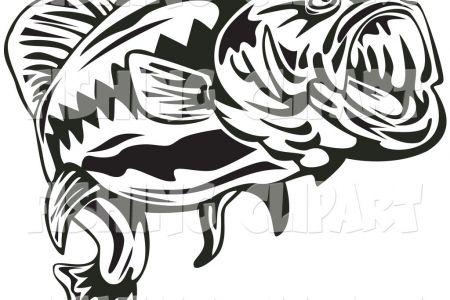 450x300 Pin Largemouth Bass Clip Art Black And White Royalty Free Clipart