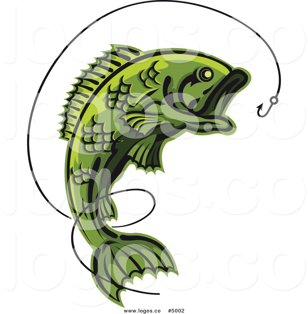 1024x1044 Royalty Free Vector Of A Green Leaping Fish And Hook Logo By