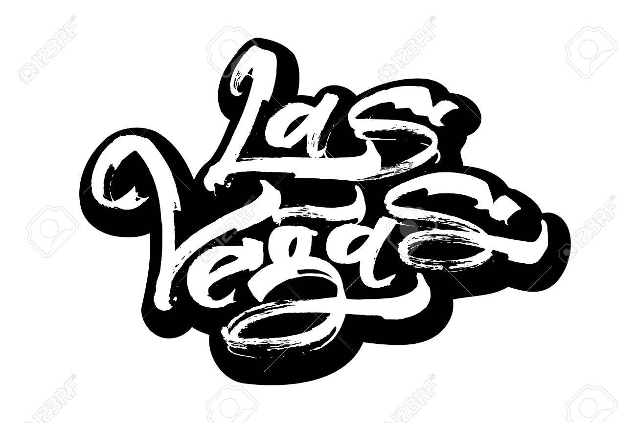 1300x866 Las Vegas. Sticker. Modern Calligraphy Hand Lettering