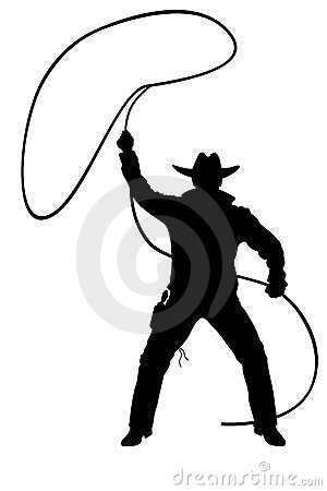 300x450 Cowboy With Lasso Clipart