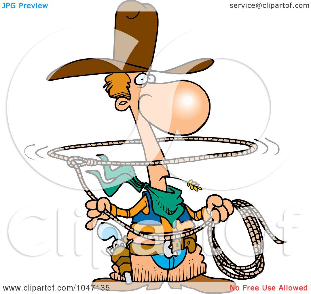 1080x1024 Royalty Free (Rf) Clip Art Illustration Of A Cartoon Lasso Cowboy