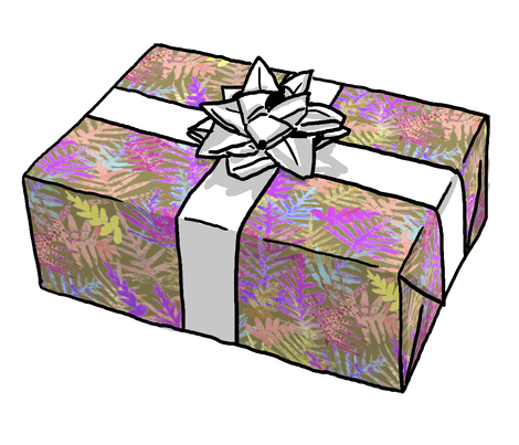 470x403 Watercolor Laua'E Ferns Fuchsia On Olive 300 Fabric