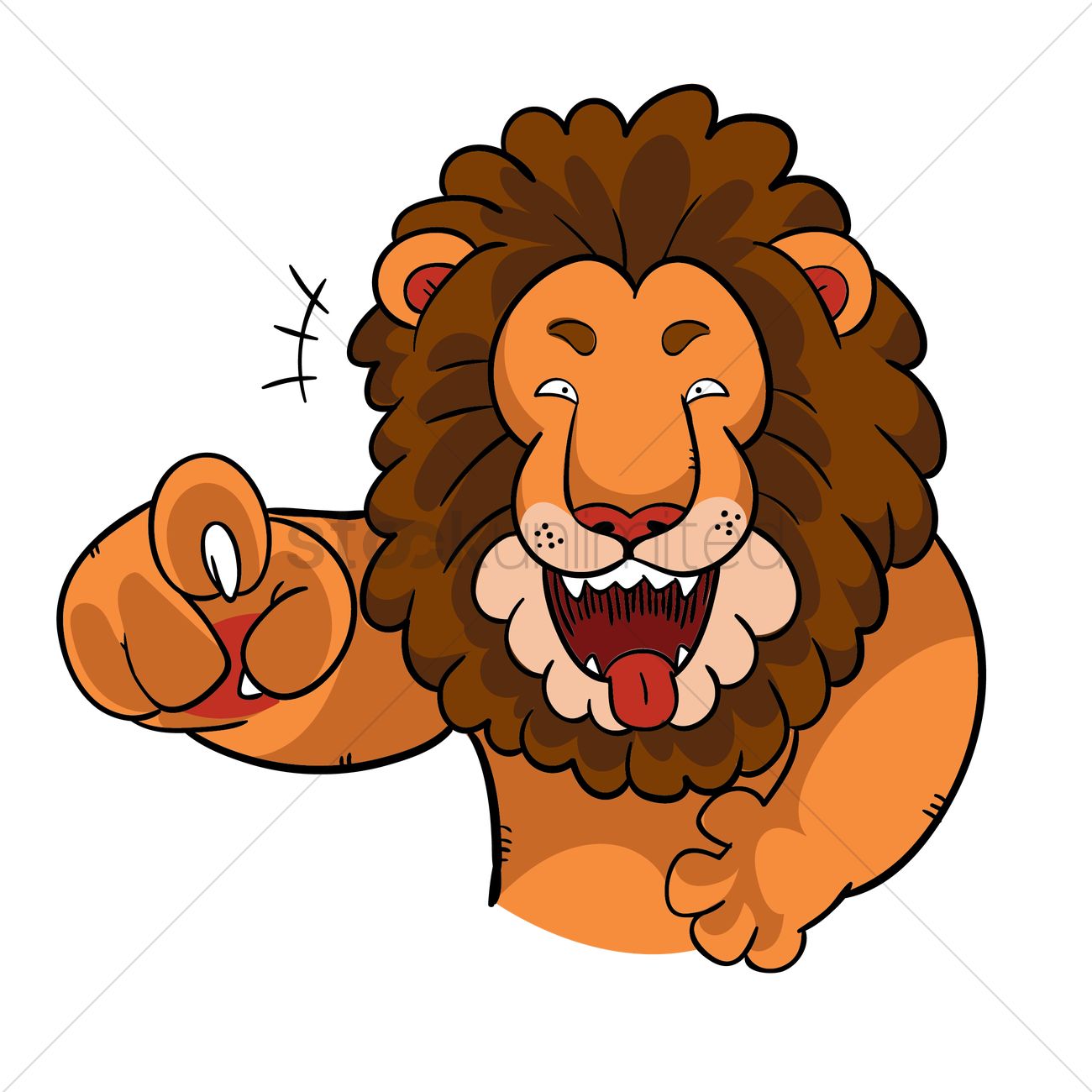 1300x1300 Cartoon Lion Laughing And Pointing Vector Image