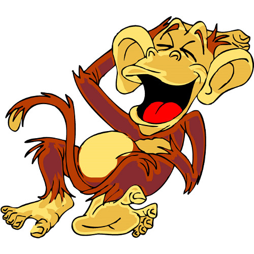 500x500 Laughing Cartoon Monkey Clipart
