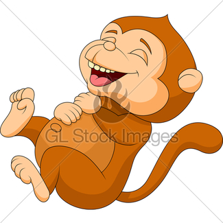 325x325 Laughing Happy Monkey Face Cartoon Gl Stock Images