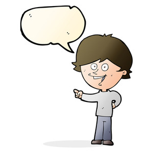 300x300 Cartoon Laughing Boy Pointing Royalty Free Stock Image