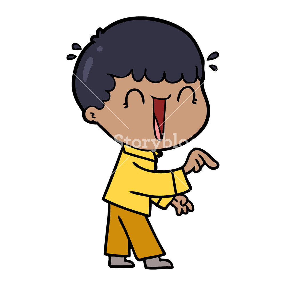 1000x1000 Laughing Cartoon Man Pointing Finger Royalty Free Stock Image