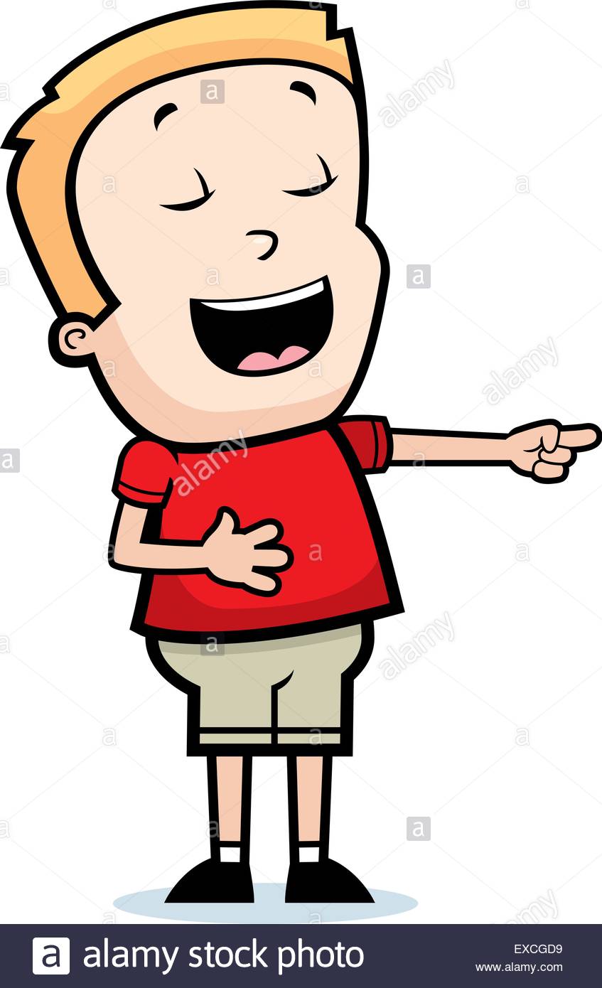 847x1390 A Happy Cartoon Child Laughing And Pointing Stock Vector Art