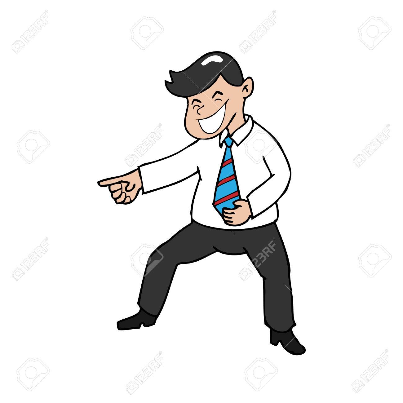 1300x1300 Businessman Laughing Pointing Cartoon Vector Royalty Free Cliparts