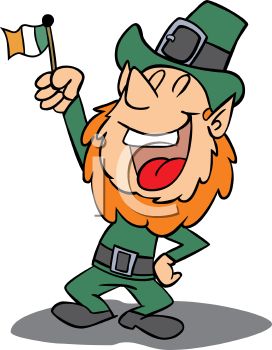 272x350 A Leprechaun Holding An Irish Flag With One Hand On His Hip