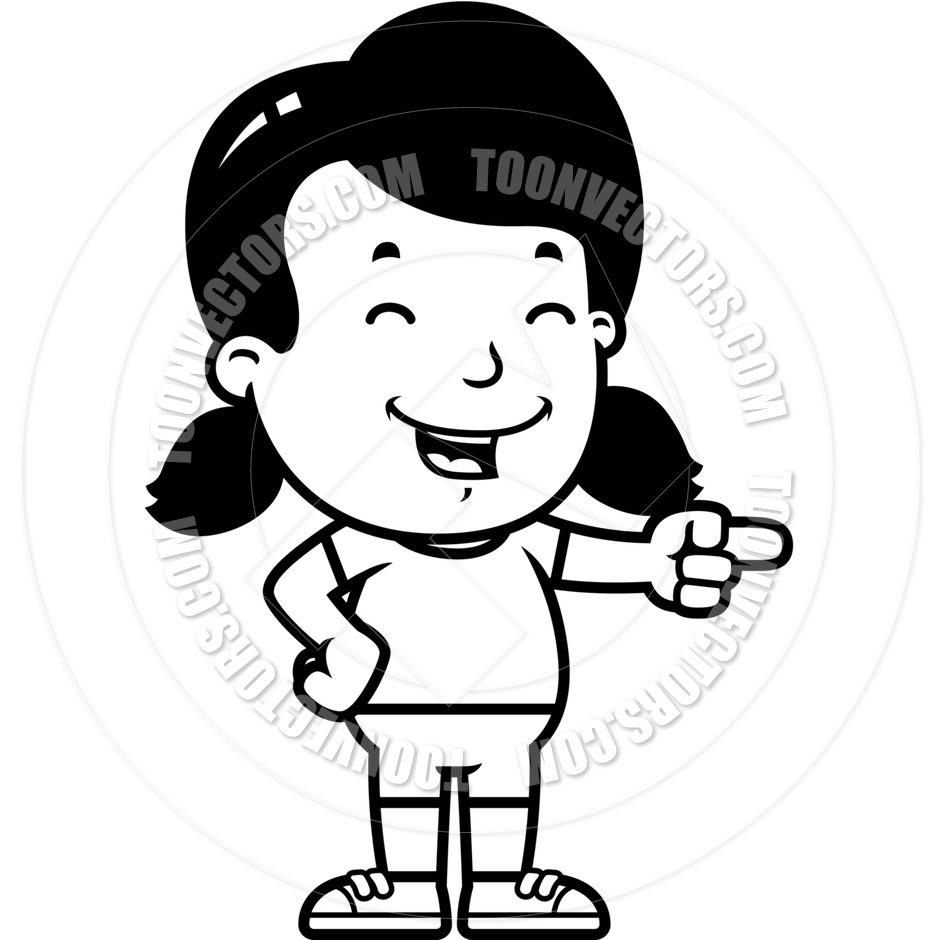 940x940 Cartoon Girl Laughing (Black Amp White Line Art) By Cory Thoman