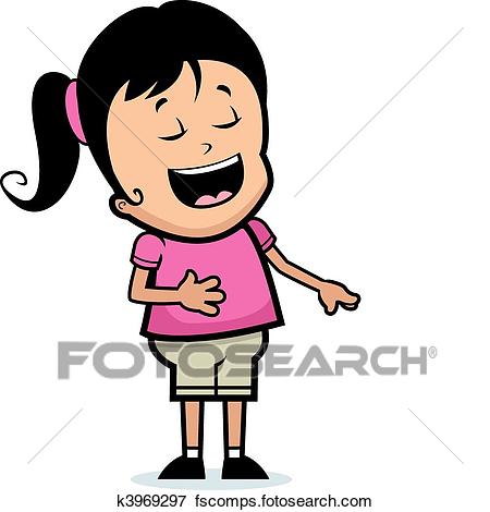 450x470 Clip Art Of Girl Laughing K3969297