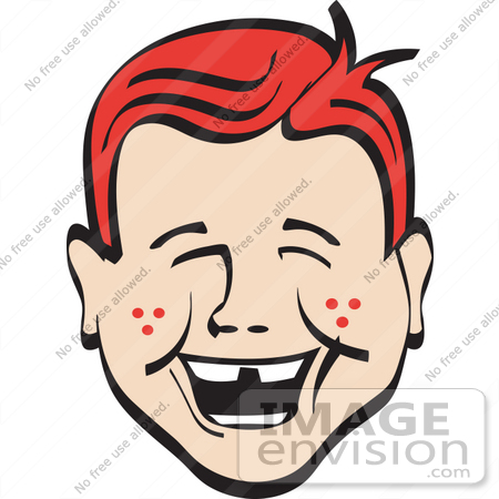 450x450 Royalty Free Cartoon Clip Art Of A Happy Red Haired Freckled Boy