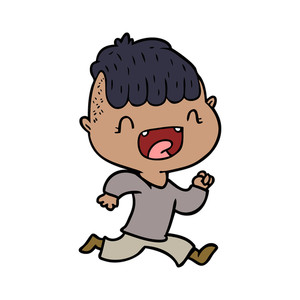 300x300 Laughing Cartoon Man Running Royalty Free Stock Image