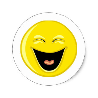324x324 Laughing Smiley Face Stickers