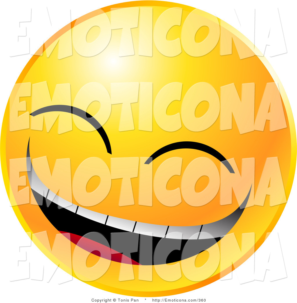 1024x1044 Vector Illustration Of A Round Yellow Emoticon Face Laughing