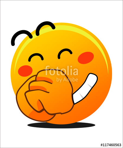 417x500 Laughing Emoticon With Smile Closed Eye Stock Image