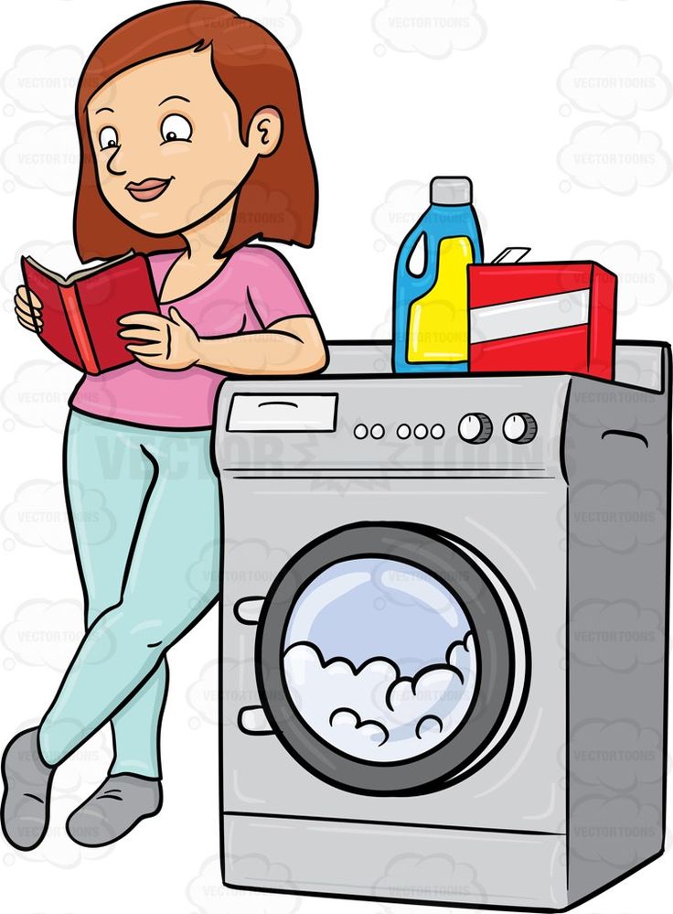 736x999 A Woman Kills Time By Reading A Book While Waiting For Her Laundry