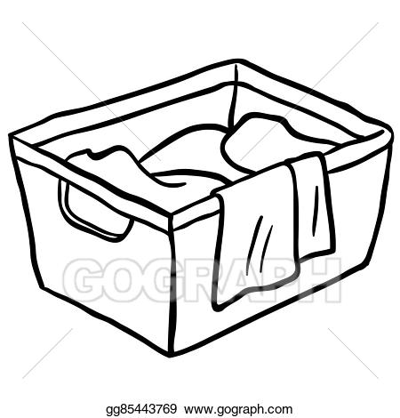 450x470 Laundry Basket Clip Art Black And White Cliparts