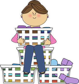 328x350 Mom Surrounded By Laundry Clip Art Image