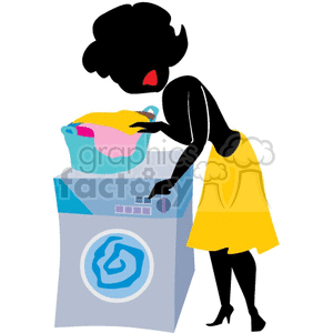 300x300 Royalty Free Woman Doing Laundry 162276 Vector Clip Art Image