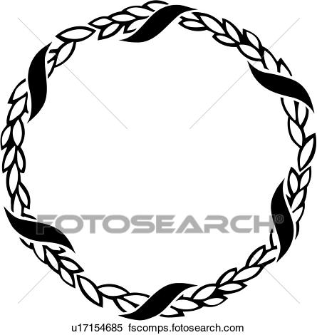 445x470 Clipart Of , Border, Fancy, Frame, Laurel, Sport, Wreath