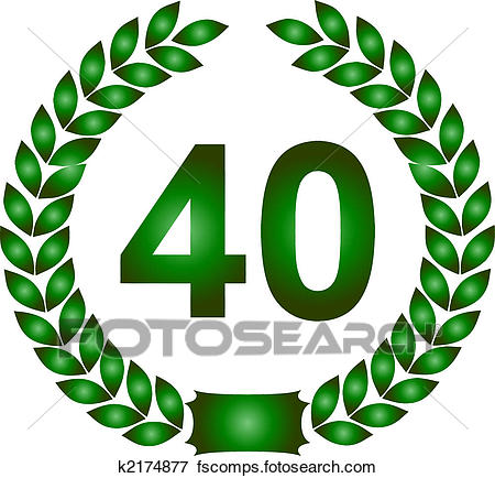 450x434 Stock Illustration Of Green Laurel Wreath 40 Years K2174877