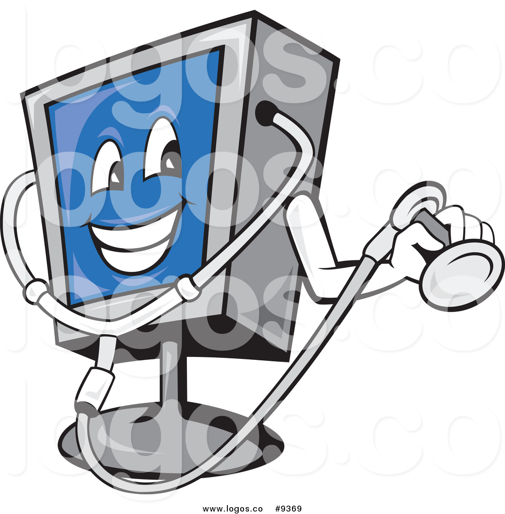 1024x1044 Royalty Free Vector Logo Of Computer Monitor Mascot Holding