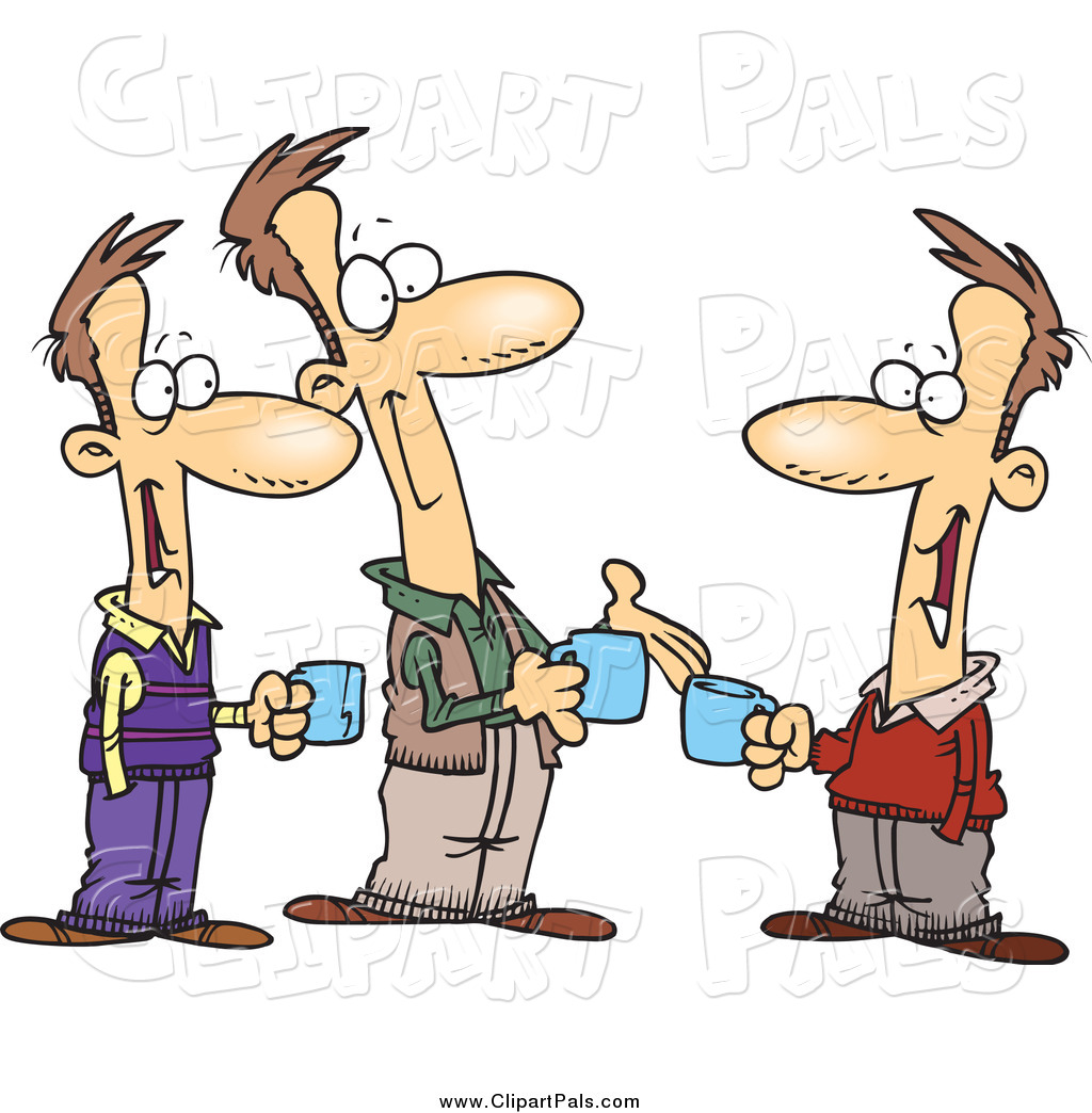 1024x1044 Pal Clipart Of Cartoon Brothers Talking Over Coffee By Toonaday
