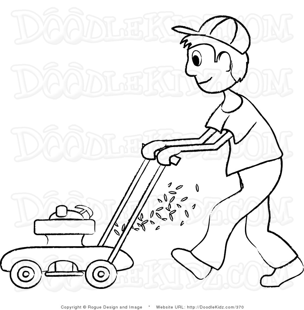 1024x1044 Man Mowing Grass Clipart