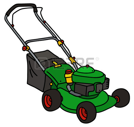 450x427 Hand Drawing Of A Red Garden Lawn Mower Royalty Free Cliparts
