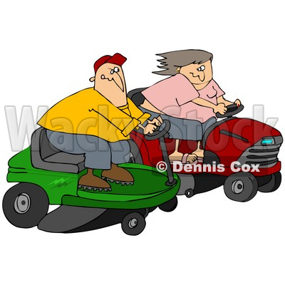 400x400 Illustration Of A White Couple, A Man And Woman, Racing Eachother