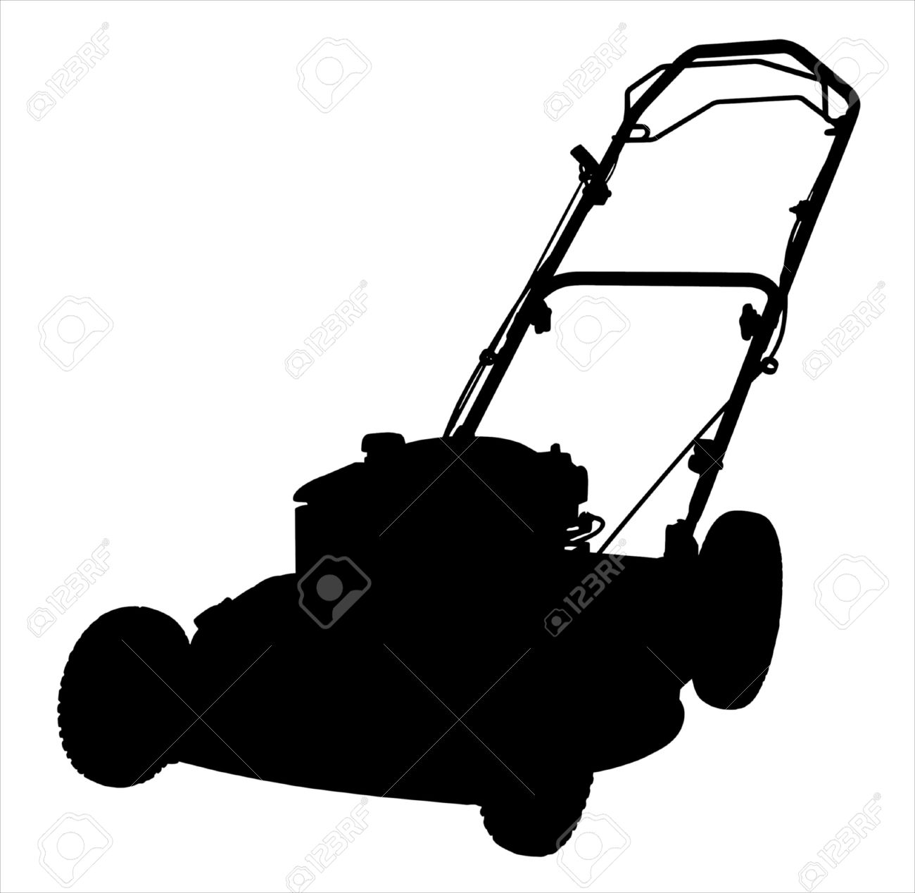 Lawn Mower Clipart Black And White