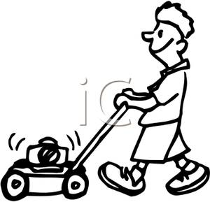 300x289 And White Person With A Lawnmower