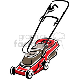 300x300 Royalty Free Red Push Mower 384989 Vector Clip Art Image