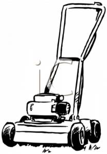 208x300 And White Lawn Mower Clipart
