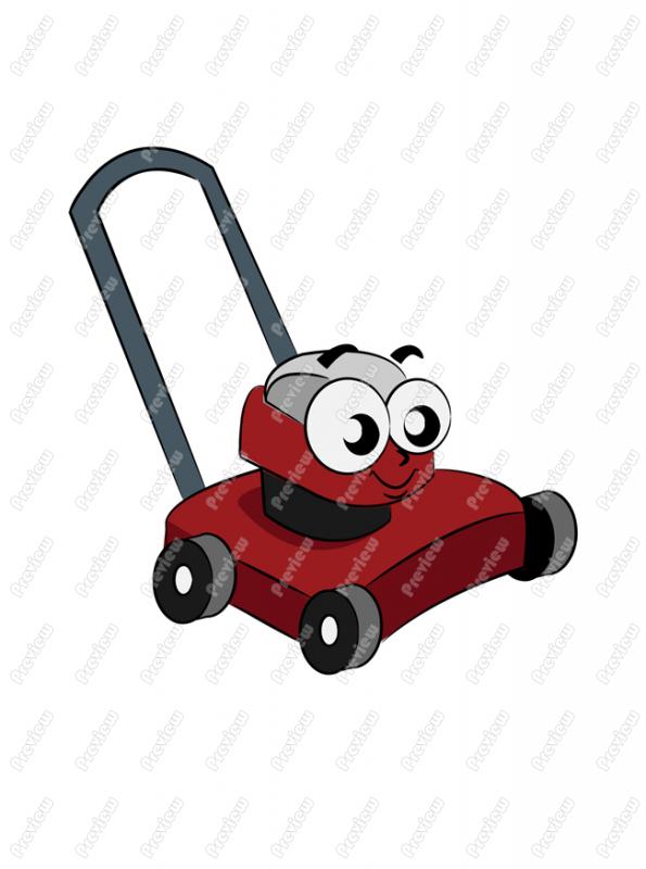 595x800 Cartoon Lawn Mower Clipart