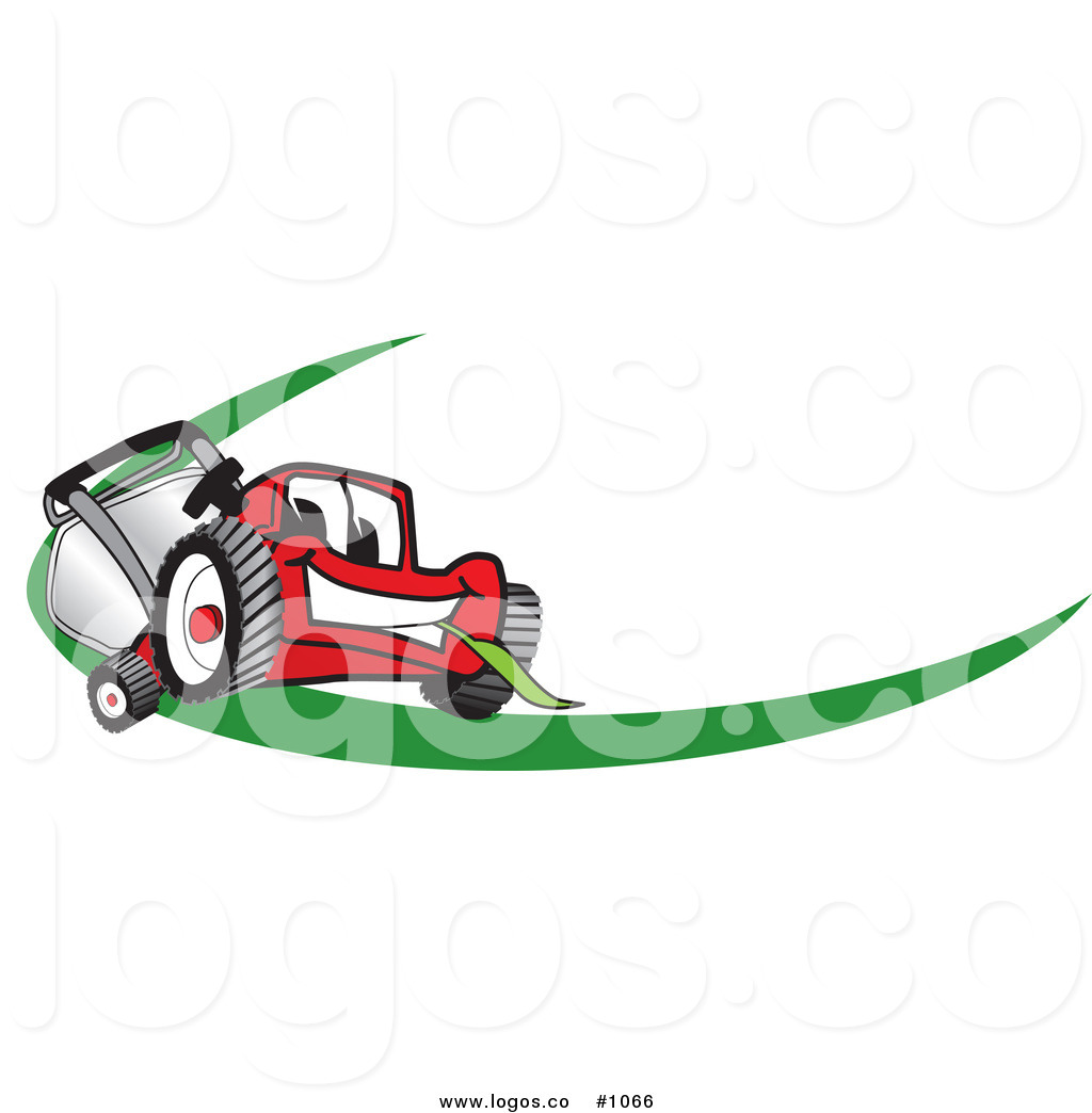 1024x1044 Royalty Free Cartoon Vector Logo Of A Red Lawn Mower Mascot
