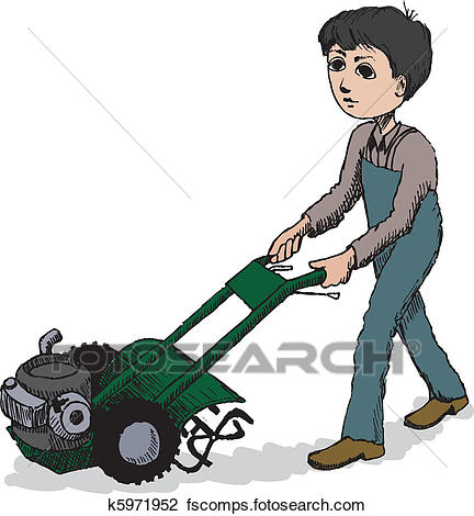 432x470 Clipart Of Tilling The Garden K5971952